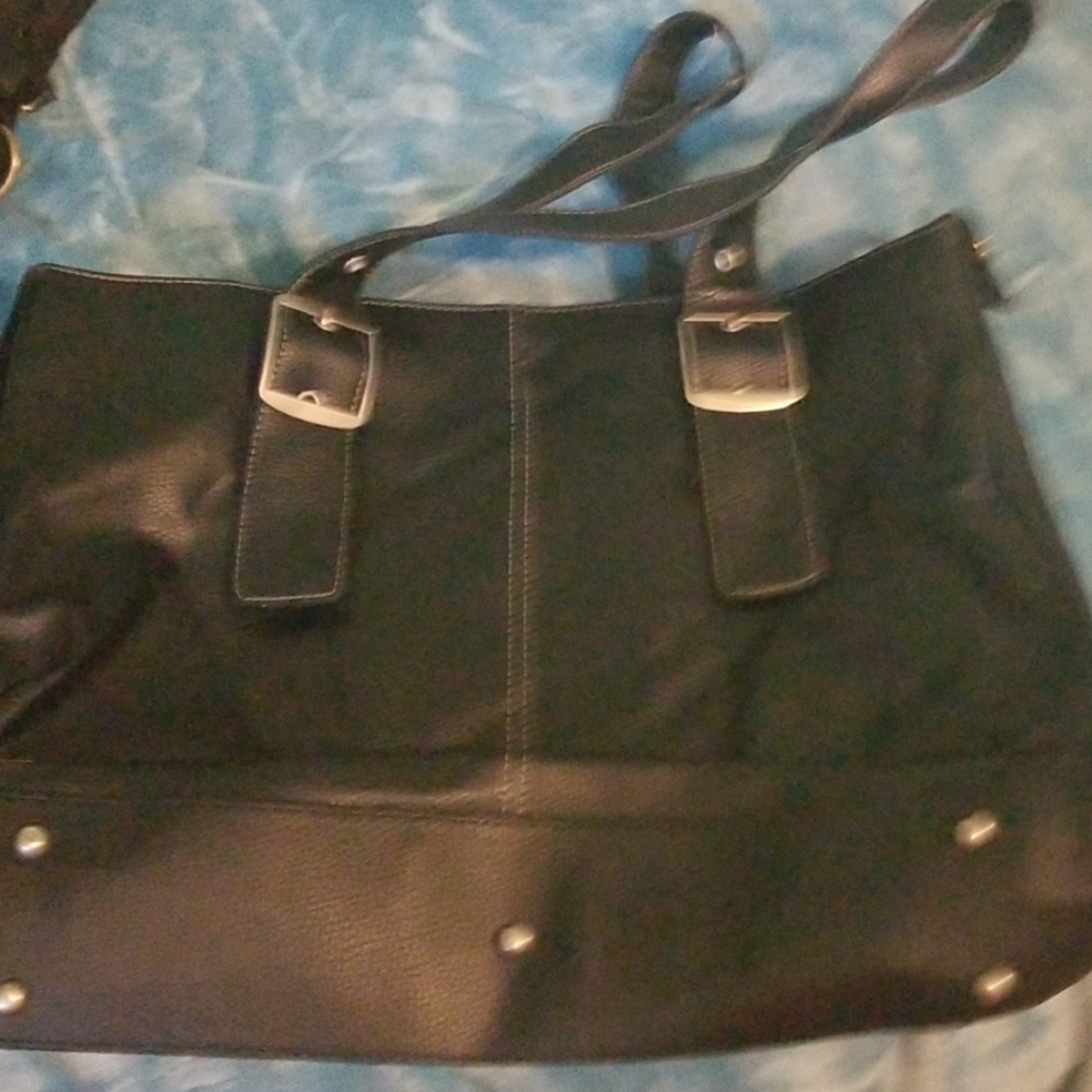 Black and silver tote